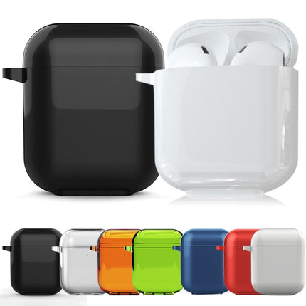 For AirPods 1/2 Bluetooth Headset Protective Sleeve Outdoor Dust-proof Drop-proof Protective Shell Can Stand TPU(White)-garmade.com