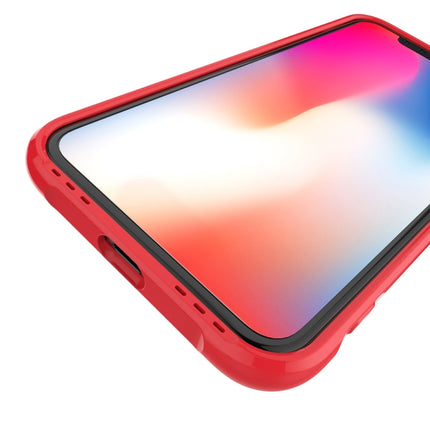 Transparent Acrylic + TPU Airbag Shockproof Case for iPhone XS / X (Red)-garmade.com
