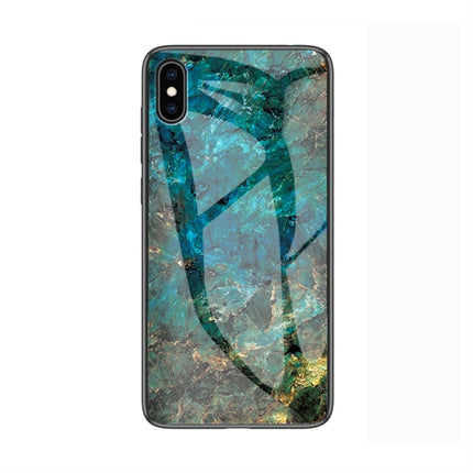 Marble Glass Protective Case for iPhone X / XS(Emerald)-garmade.com