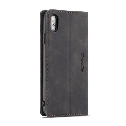 CaseMe-013 Multifunctional Retro Frosted Horizontal Flip Leather Case for iPhone X / XS, with Card Slot & Holder & Wallet(Black)-garmade.com