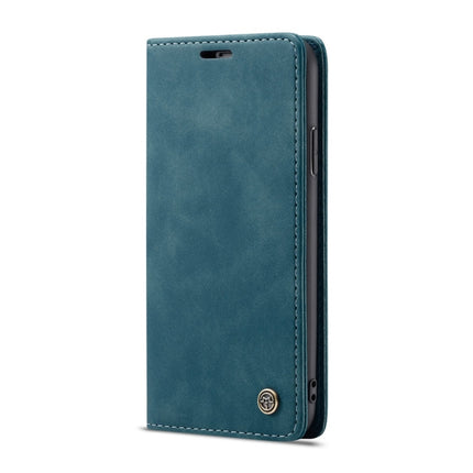 CaseMe-013 Multifunctional Retro Frosted Horizontal Flip Leather Case for iPhone X / XS, with Card Slot & Holder & Wallet(Blue)-garmade.com