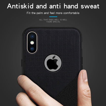 MOFI Shockproof TPU + PC + Cloth Pasted Case for iPhone XS(Gold)-garmade.com