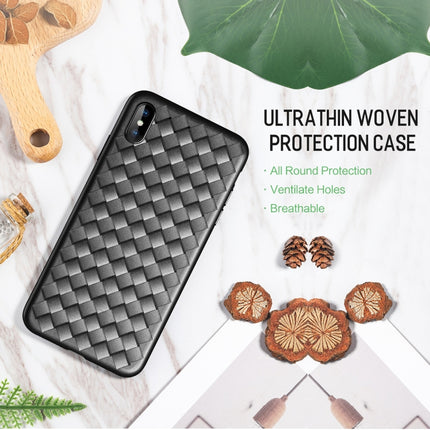 ROCK Slim Weave Style TPU Soft Case for iPhone XS(Red)-garmade.com