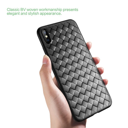 ROCK Slim Weave Style TPU Soft Case for iPhone XS(Red)-garmade.com