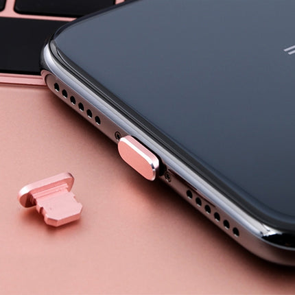 2pcs Universal 8 Pin Charging Port Metal Anti-Dust Plug for iPhone(Rose Gold)-garmade.com