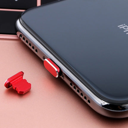2pcs Universal 8 Pin Charging Port Metal Anti-Dust Plug for iPhone(Red)-garmade.com