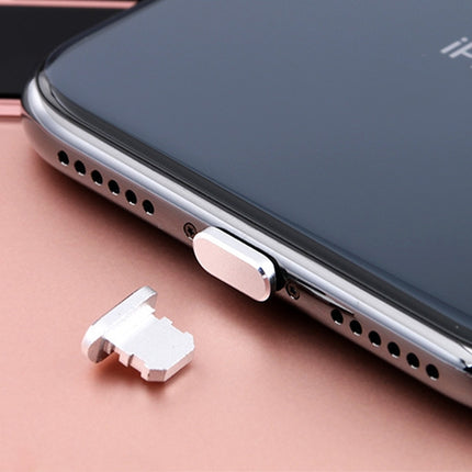 2pcs Universal 8 Pin Charging Port Metal Anti-Dust Plug for iPhone(Space Silver)-garmade.com