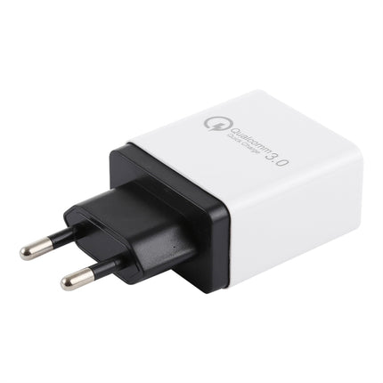 AR-QC-03 2.1A 3 USB Ports Quick Charger Travel Charger, EU Plug (Black)-garmade.com