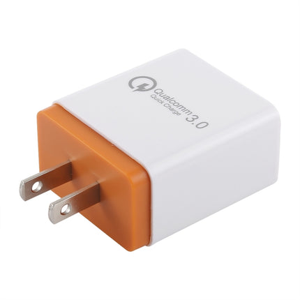 AR-QC-03 2.1A 3 USB Ports Quick Charger Travel Charger, US Plug (Orange)-garmade.com