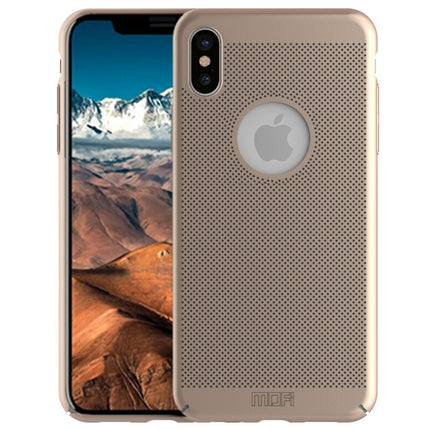 MOFI Honeycomb Texture Breathable Protective Back Cover Case for iPhone XS (Gold)-garmade.com