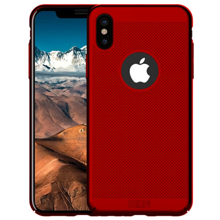 MOFI Honeycomb Texture Breathable Protective Back Cover Case for iPhone XS (Red)-garmade.com