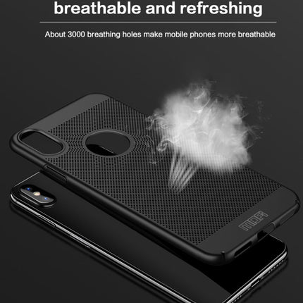 MOFI Honeycomb Texture Breathable Protective Back Cover Case for iPhone XS (Blue)-garmade.com