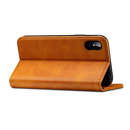Suteni Calf Texture Horizontal Flip Leather Case for iPhone X / XS, with Holder & Card Slots & Wallet(Brown)-garmade.com