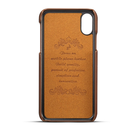 Suteni Calf Texture Protective Case for iPhone X / XS, with Card Slots (Coffee)-garmade.com