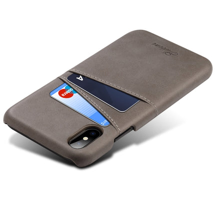 Suteni Calf Texture Protective Case for iPhone X / XS, with Card Slots (Grey)-garmade.com