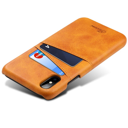 Suteni Calf Texture Protective Case for iPhone X / XS, with Card Slots (Brown)-garmade.com