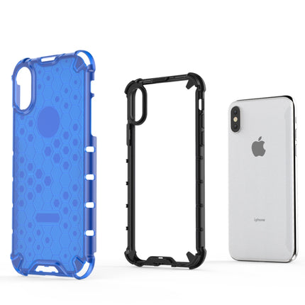 Shockproof Honeycomb PC + TPU Protective Case for iPhone X / XS (Grey)-garmade.com