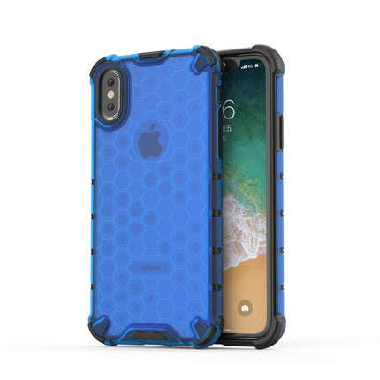 Shockproof Honeycomb PC + TPU Protective Case for iPhone X / XS (Blue)-garmade.com