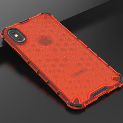 Shockproof Honeycomb PC + TPU Protective Case for iPhone X / XS (Red)-garmade.com