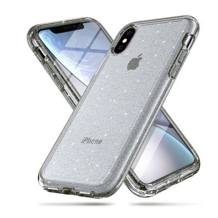 Shockproof Terminator Style Glitter Powder Protector Case for iPhone X / XS (Grey)-garmade.com