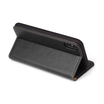 Dermis Texture PU Horizontal Flip Leather Case for iPhone X / XS, with Holder & Card Slots & Wallet(Black)-garmade.com