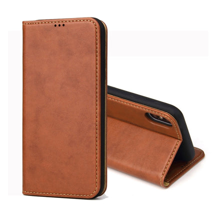 Dermis Texture PU Horizontal Flip Leather Case for iPhone X / XS, with Holder & Card Slots & Wallet(Brown)-garmade.com