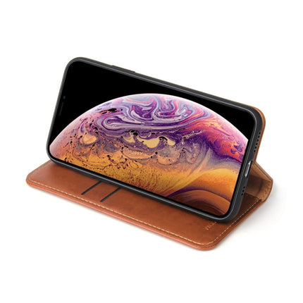 Dermis Texture PU Horizontal Flip Leather Case for iPhone X / XS, with Holder & Card Slots & Wallet(Brown)-garmade.com