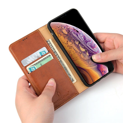 Dermis Texture PU Horizontal Flip Leather Case for iPhone X / XS, with Holder & Card Slots & Wallet(Brown)-garmade.com