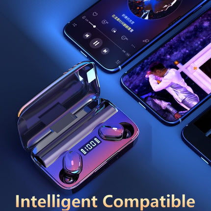 A9 TWS CVC8.0 and DSP Dual Noise Cancelling Bluetooth Earphone with Magnetic Charging Box & LED Digital Display, Support Touch & HD Call & Siri & Power Bank(Black)-garmade.com