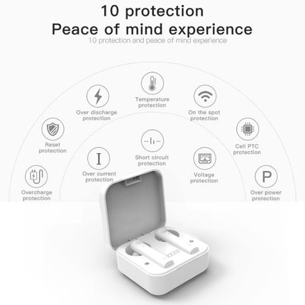 AIR2S TWS Dual Microphone Voice Noise Cancelling Touch Bluetooth Earphone with Charging Box, Support Light Display & Call & Voice Assistant & NFC(White)-garmade.com