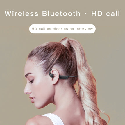 G100 Bluetooth 5.0 Wireless Ear-mounted Sports Waterproof Bone Conduction Earphone (Black)-garmade.com