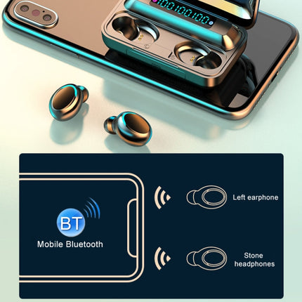 F9-5C Three-screen Digital Display Noise Reduction Bluetooth Earphone(Black)-garmade.com