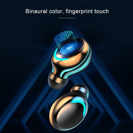 F9-5C Three-screen Digital Display Noise Reduction Bluetooth Earphone with Hand Strap(Black)-garmade.com