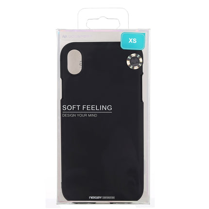 GOOSPERY SOFT FEELING Liquid TPU Drop-proof Soft Case for iPhone XS(Black)-garmade.com