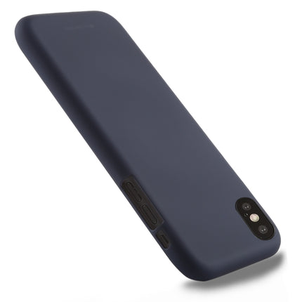 GOOSPERY SOFT FEELING Liquid TPU Drop-proof Soft Case for iPhone XS(Dark Blue)-garmade.com