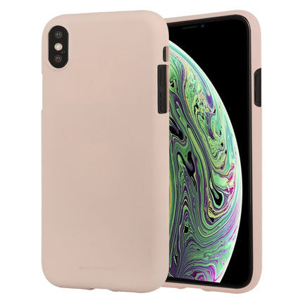 GOOSPERY SOFT FEELING Liquid TPU Drop-proof Soft Case for iPhone XS(Light Pink)-garmade.com