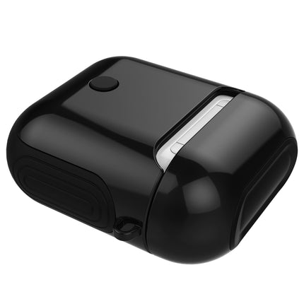 Varnished PC Bluetooth Earphones Case Anti-lost Storage Bag for Apple AirPods 1/2(Black)-garmade.com