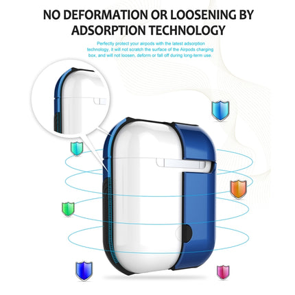 Varnished PC Bluetooth Earphones Case Anti-lost Storage Bag for Apple AirPods 1/2(Blue)-garmade.com