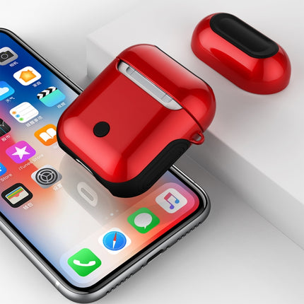 Varnished PC Bluetooth Earphones Case Anti-lost Storage Bag for Apple AirPods 1/2(Red)-garmade.com