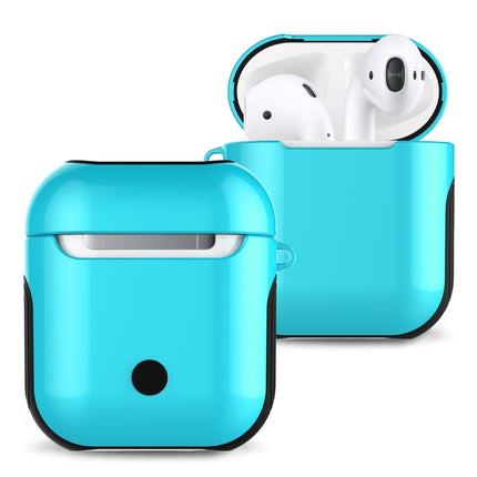 Varnished PC Bluetooth Earphones Case Anti-lost Storage Bag for Apple AirPods 1/2(Baby Blue)-garmade.com