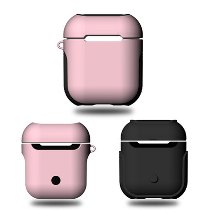 Frosted Rubber Paint + PC Bluetooth Earphones Case Anti-lost Storage Bag for Apple AirPods 1/2(Pink)-garmade.com
