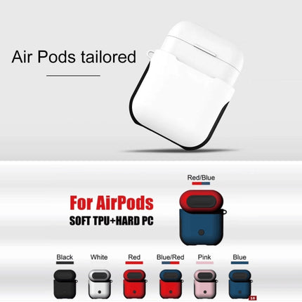 Frosted Rubber Paint + PC Bluetooth Earphones Case Anti-lost Storage Bag for Apple AirPods 1/2(Pink)-garmade.com