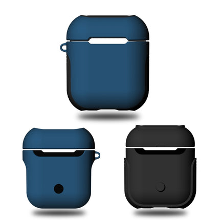 Frosted Rubber Paint + PC Bluetooth Earphones Case Anti-lost Storage Bag for Apple AirPods 1/2(Blue)-garmade.com