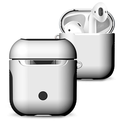 Frosted Rubber Paint + PC Bluetooth Earphones Case Anti-lost Storage Bag for Apple AirPods 1/2(White)-garmade.com