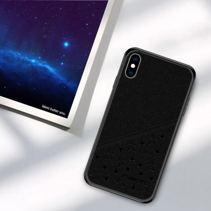 PINWUYO Full Coverage Waterproof Shockproof PC+TPU+PU Case for iPhone XS / X(Black)-garmade.com