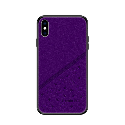 PINWUYO Full Coverage Waterproof Shockproof PC+TPU+PU Case for iPhone XS / X(Purple)-garmade.com