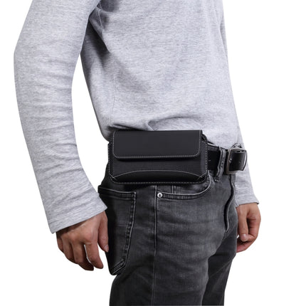 Men Universal Oxford Cloth Portable Mobile Phone Waist Pack Leather Case for iPhone XS Black-garmade.com