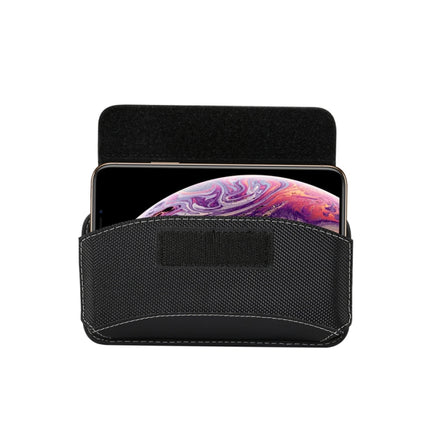 Men Universal Oxford Cloth Portable Mobile Phone Waist Pack Leather Case for iPhone XS Black-garmade.com