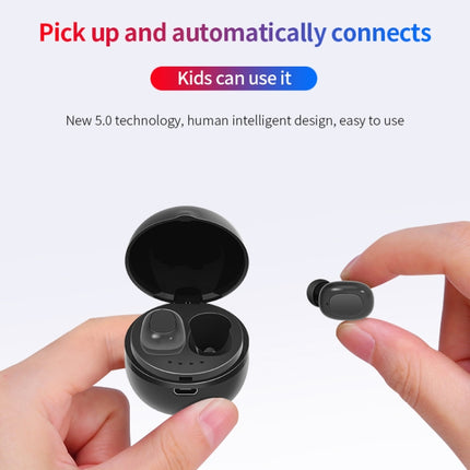 A10 TWS Space Capsule Shape Wireless Bluetooth Earphone with Magnetic Charging Box & Lanyard, Support HD Call & Automatic Pairing Bluetooth(Black)-garmade.com