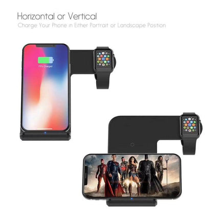 F11 Vertical Magnetic Wireless Charger for QI Charging Standard Mobile Phones & Apple Watch Series (Black)-garmade.com